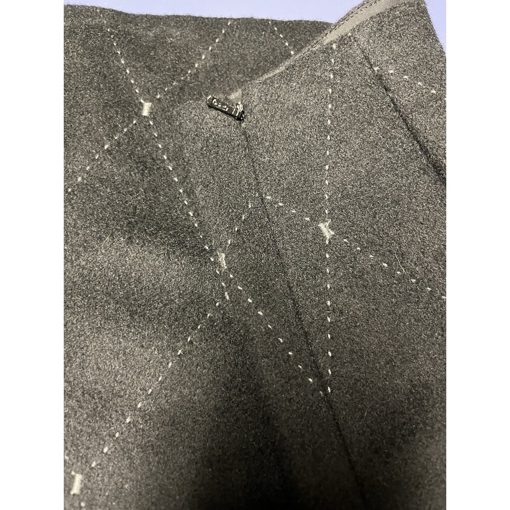 J. McLaughlin‎ Black Wool Cashmere Diamond Pattern Pencil Skirt Size 10 Classic - Picture 8 of 10